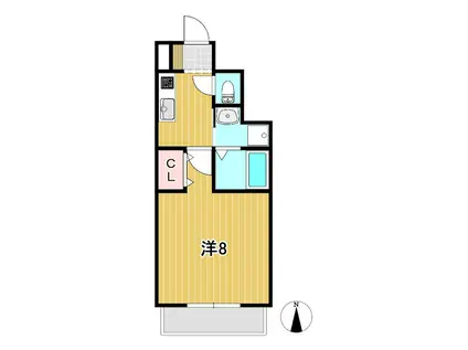 メールシャンI(1K/1階)の間取り写真