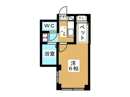 ノースルミエール(1K/4階)の間取り写真