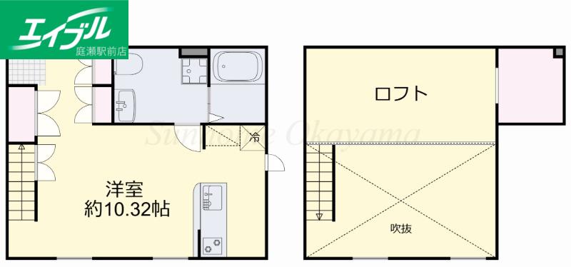 プリマガーデン岡山 弐番館(ワンルーム/1階)の間取り写真