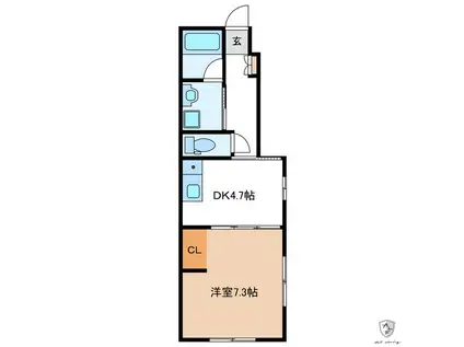 308晴れ(1DK/1階)の間取り写真