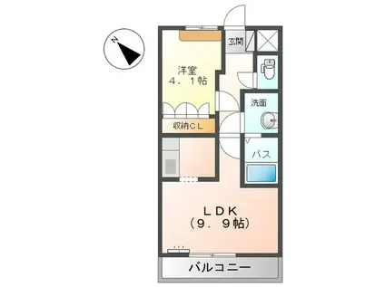 ラフール(1LDK/2階)の間取り写真