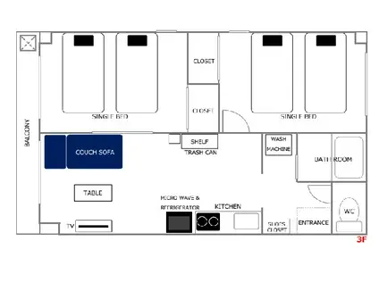 伸建ビル(2LDK/3階)の間取り写真