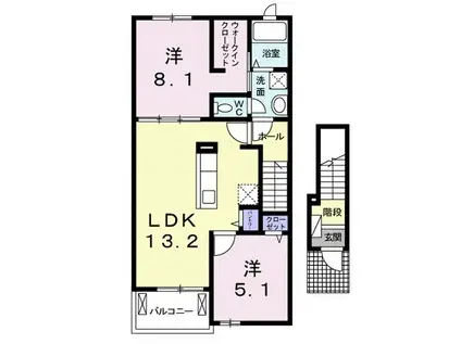 ラブリー・K III(2LDK/2階)の間取り写真