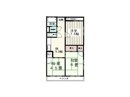 富士見コーポ(3K/1階)の間取り写真