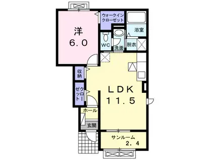 BOX32IV(1LDK/1階)の間取り写真