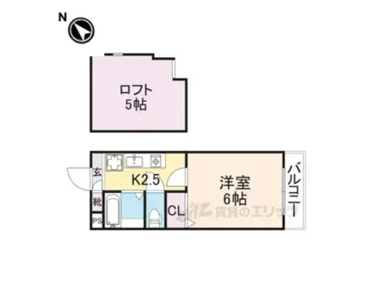 キリンハイツ信和(1K/4階)の間取り写真