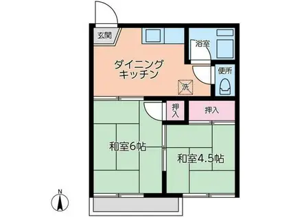 第3松本アパート(2DK/2階)の間取り写真