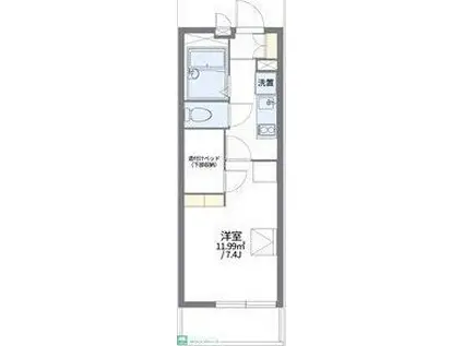 レオパレス稲葉地本通(1K/1階)の間取り写真