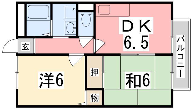 パセオ寿(2DK/2階)の間取り写真