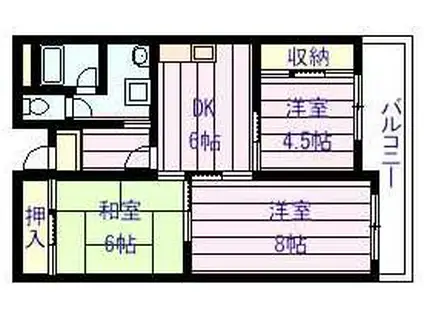 ユーネスト浅野(3DK/2階)の間取り写真