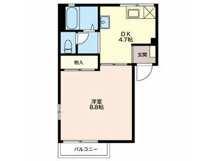 リバティハイツI(1DK/1階)の間取り写真