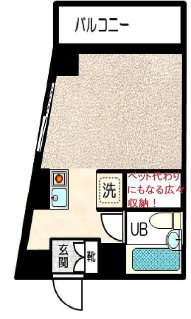 リーフビル(ワンルーム/2階)の間取り写真