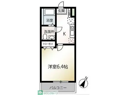 MQUARTO湘南海岸公園II(1K/1階)の間取り写真