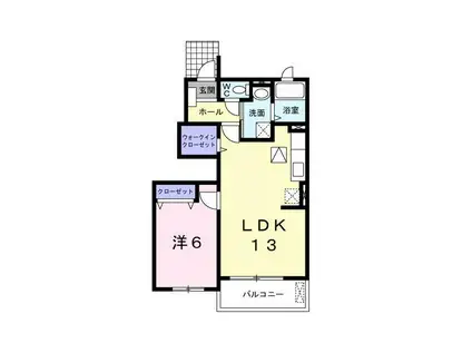 カーサ セレーノB(1LDK/1階)の間取り写真