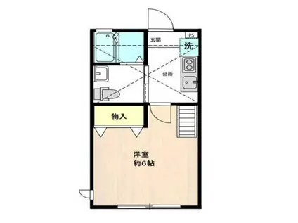 ケーオーメゾン高田馬場(1K/2階)の間取り写真