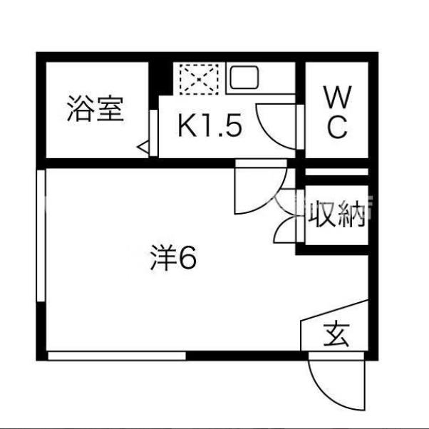 静岡鉄道静岡清水線 新静岡駅 徒歩15分 5階建 築31年(1K/4階)の間取り写真