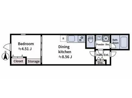 ALATO OYAMA(1LDK/4階)の間取り写真