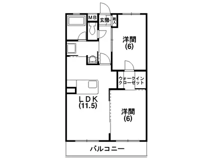 シャルム・ドミール(2LDK/3階)の間取り写真