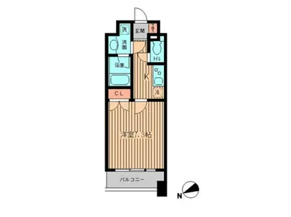 KDXレジデンス神楽坂(1K/3階)の間取り写真