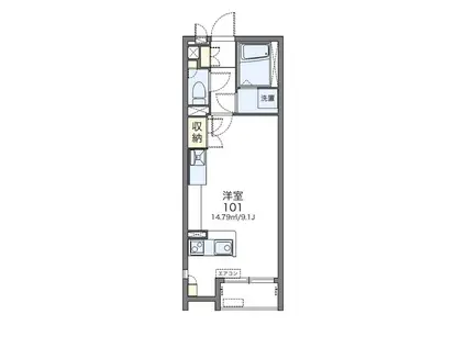 レオネクストアレグリーアII(ワンルーム/1階)の間取り写真