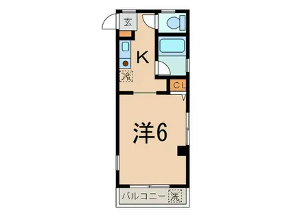 カマタハイム(1K/1階)の間取り写真