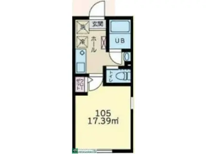 リュクスメゾンヘイアン(1K/1階)の間取り写真