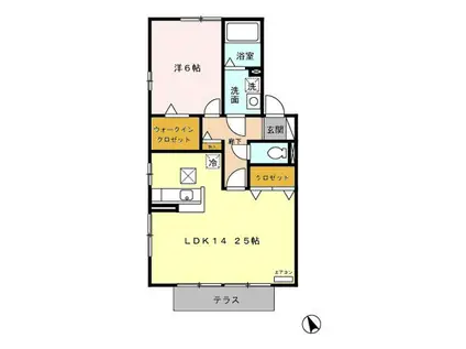 コートアステールII(1LDK/1階)の間取り写真