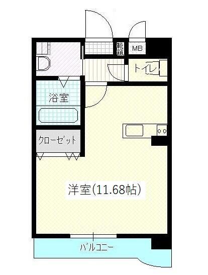 なかよしマンション塩上(ワンルーム/7階)の間取り写真
