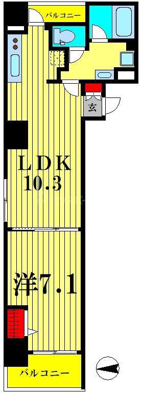 AR向島(1LDK/11階)の間取り写真