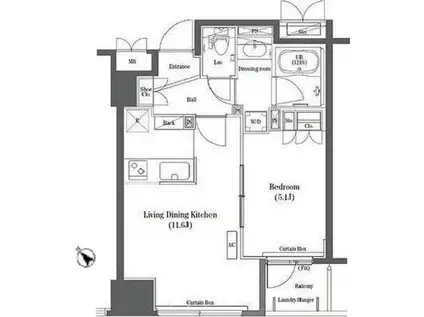 コンフォリア日本橋(1LDK/8階)の間取り写真