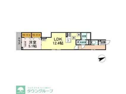 D-ROOM八幡町(1LDK/1階)の間取り写真