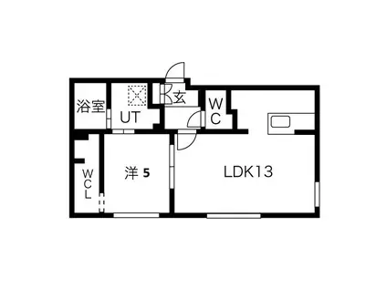 GEレジデンス琴似(1LDK/4階)の間取り写真