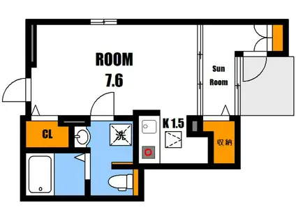 LIBERO Y I(1K/1階)の間取り写真
