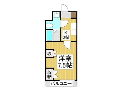 クオリティー白眉(1K/2階)の間取り写真