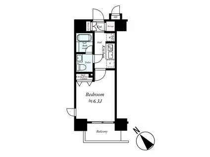 ヴァレッシア武蔵関駅前シティ(1K/9階)の間取り写真