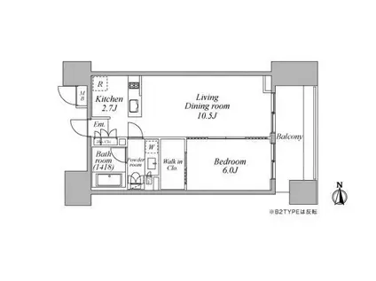 レジディア芝浦KAIGAN(1LDK/5階)の間取り写真