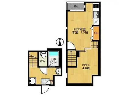 RIZEST HALE太子堂(1K/1階)の間取り写真