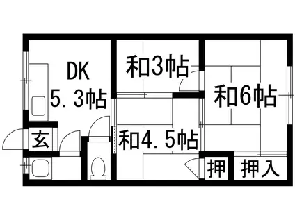寿荘(3DK/2階)の間取り写真
