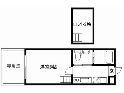 アストレア京都五辻町(1K/1階)の間取り写真