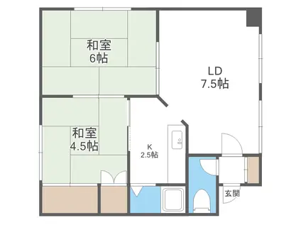 ハイムつきさむ台(2LDK/3階)の間取り写真