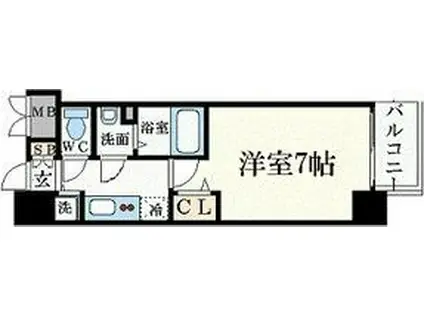 プレサンス丸の内レジデンスIII(1K/15階)の間取り写真