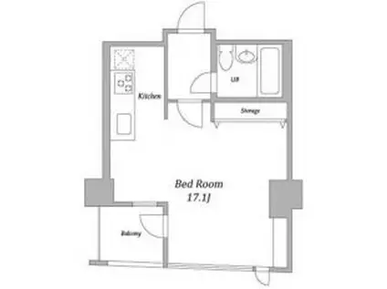 プライムスクェアシティ(ワンルーム/4階)の間取り写真