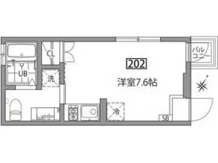 グランエッグス新大塚E(ワンルーム/2階)の間取り写真