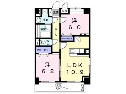 プレミア(2LDK/5階)の間取り写真
