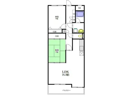 G・Sグレードル(2LDK/1階)の間取り写真