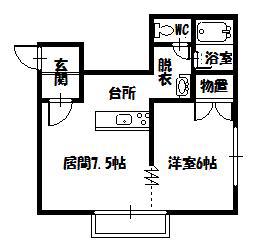 イーグル311(1DK/5階)の間取り写真