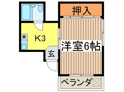 YAHIKO BILUD(1K/2階)の間取り写真