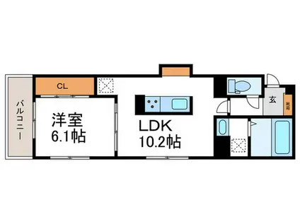 D-ROOM壬生森町(1LDK/1階)の間取り写真