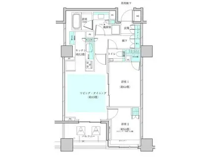 ザ・パークハウス早稲田(2LDK/7階)の間取り写真