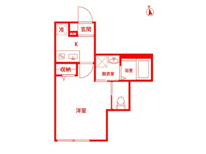 ラ・フレイズ西谷(1K/2階)の間取り写真